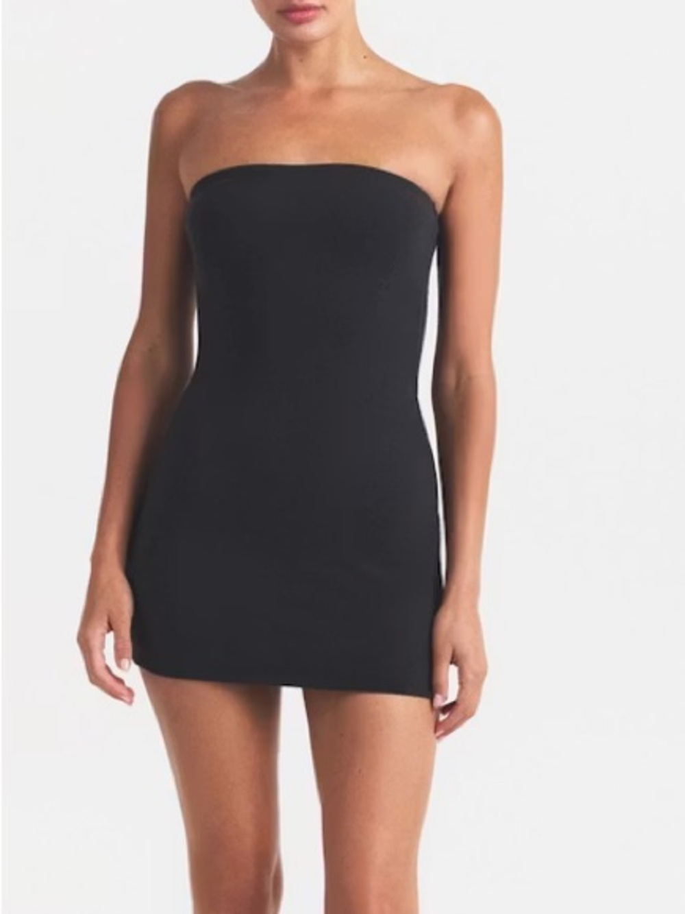 SKIMS Strapless Bodycon Mini Dress in Black
